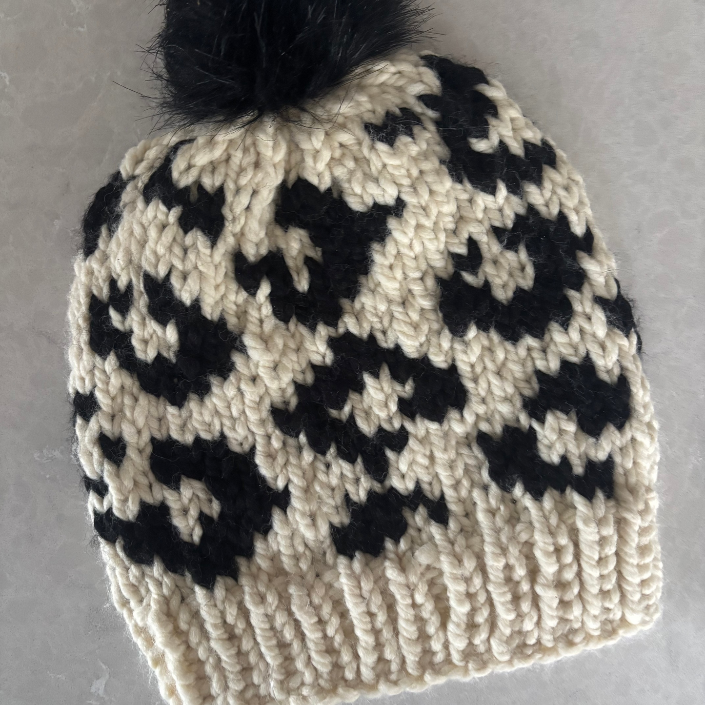 Animal Print Pom Pom Hat