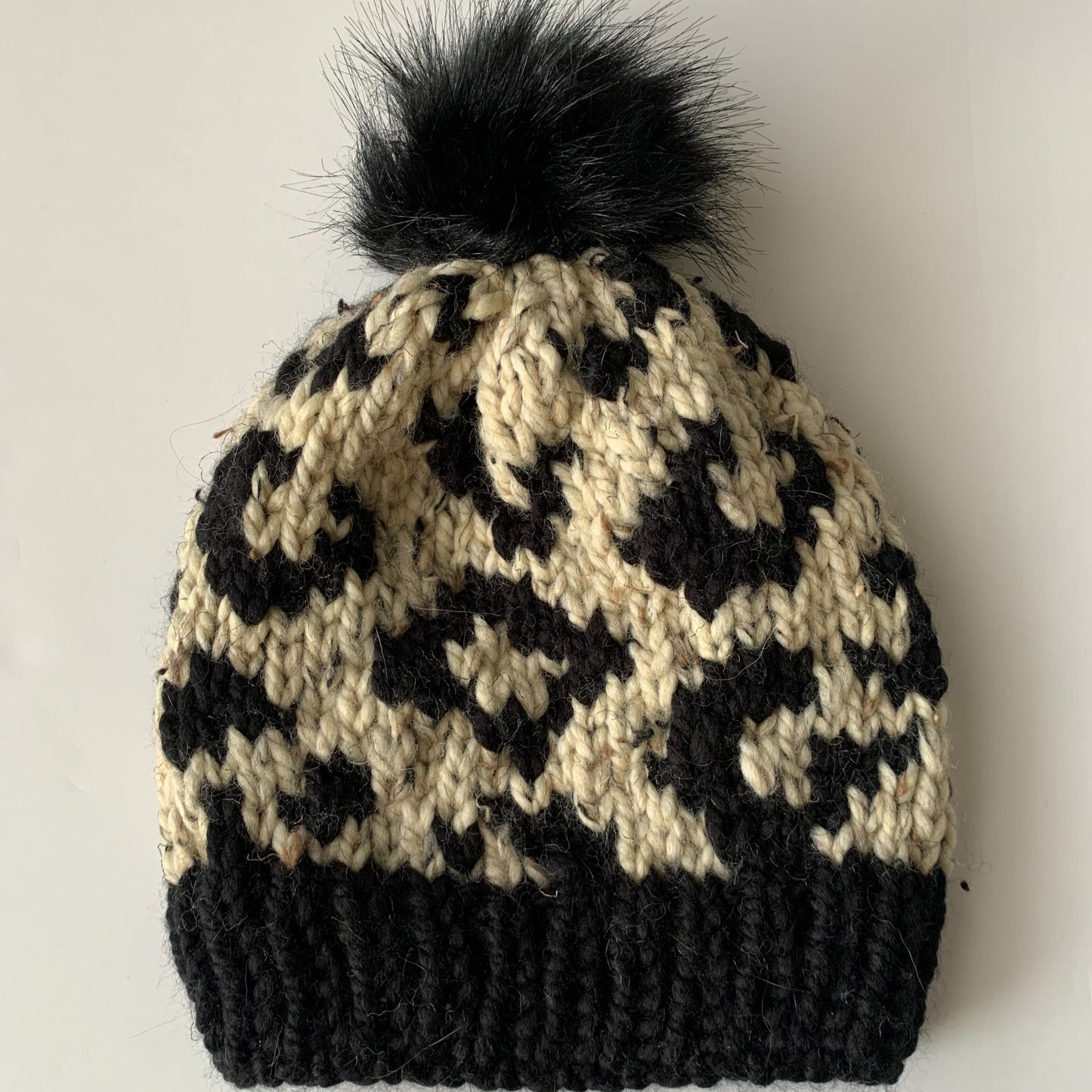 Animal Print Pom Pom Hat