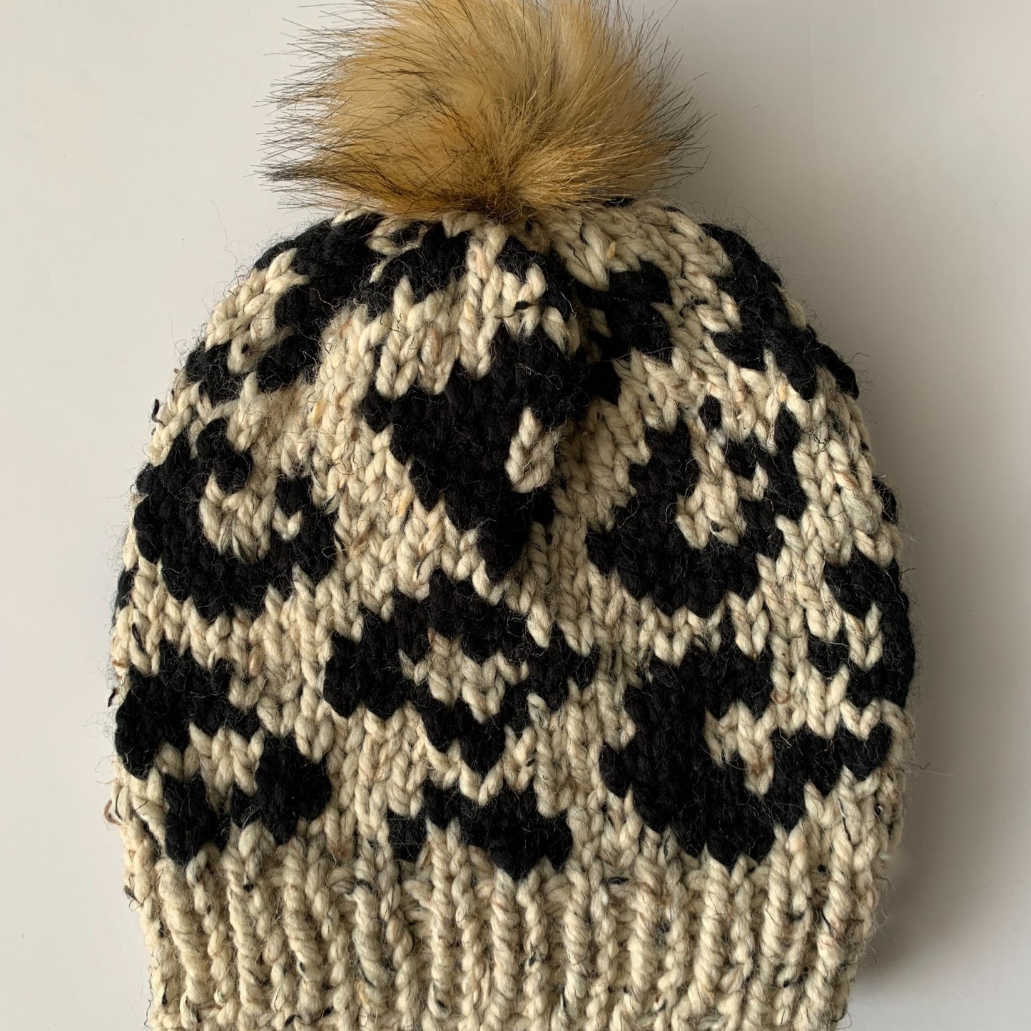 Animal Print Pom Pom Hat