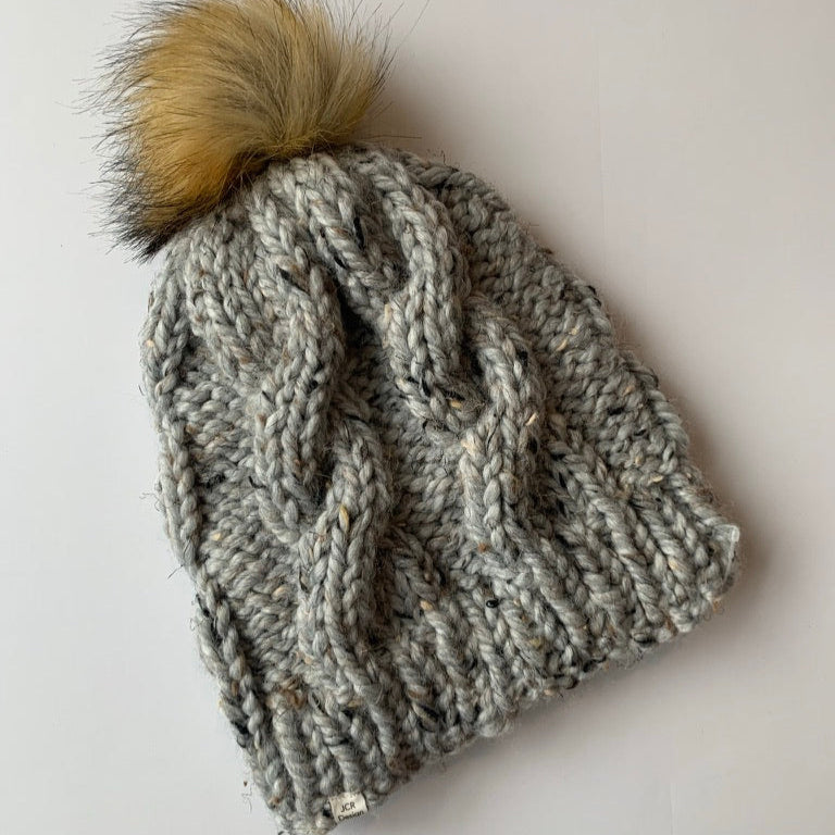 Cable Pom Pom Hat