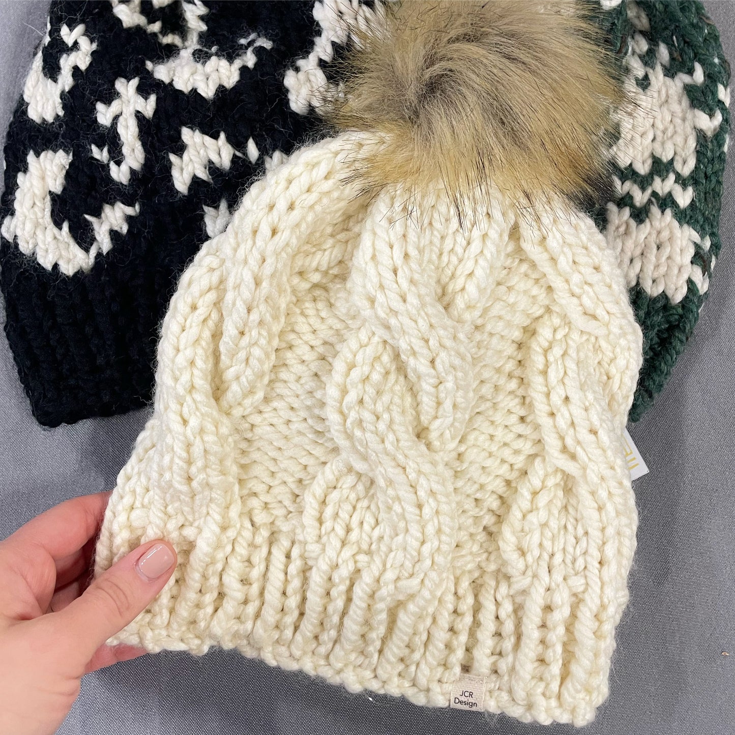 Cable Pom Pom Hat